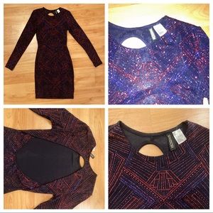 3/$15 NWOT Red Purple Black Glitter Open Back Divided By H&M US Size 4